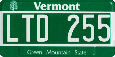 VT license plate LTD255