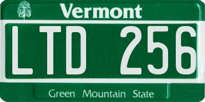 VT license plate LTD256