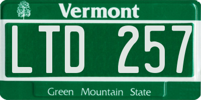 VT license plate LTD257