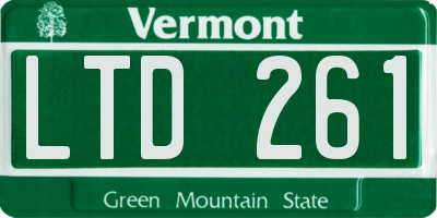 VT license plate LTD261