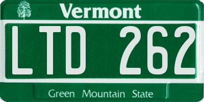 VT license plate LTD262