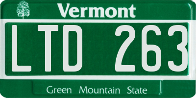 VT license plate LTD263