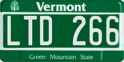 VT license plate LTD266