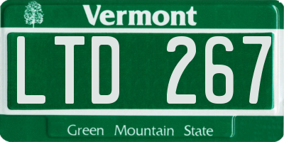 VT license plate LTD267