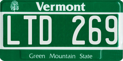VT license plate LTD269