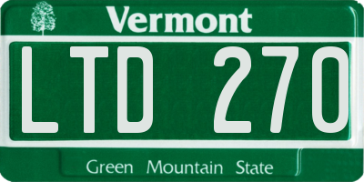 VT license plate LTD270