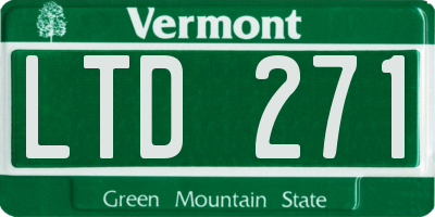 VT license plate LTD271