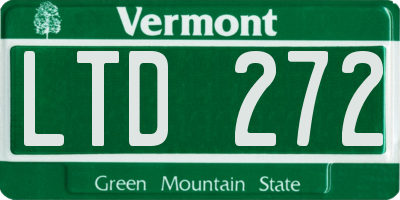 VT license plate LTD272