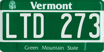 VT license plate LTD273