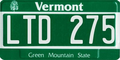 VT license plate LTD275