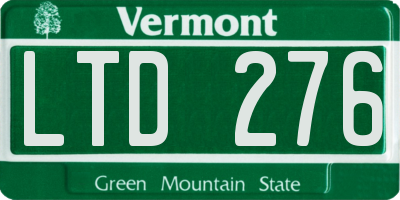 VT license plate LTD276