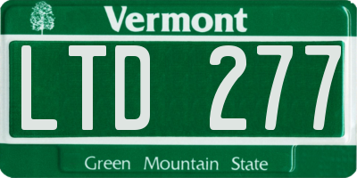 VT license plate LTD277