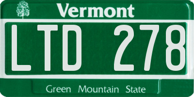 VT license plate LTD278
