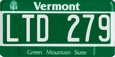 VT license plate LTD279