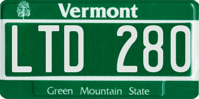 VT license plate LTD280