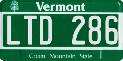 VT license plate LTD286