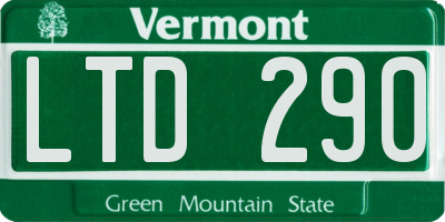 VT license plate LTD290