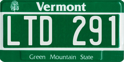 VT license plate LTD291