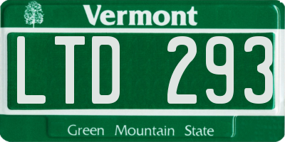 VT license plate LTD293