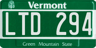 VT license plate LTD294