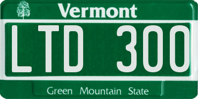 VT license plate LTD300