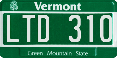 VT license plate LTD310