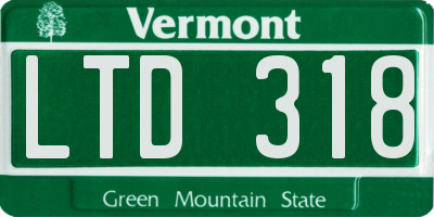 VT license plate LTD318