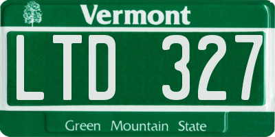 VT license plate LTD327