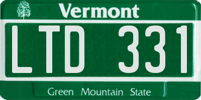 VT license plate LTD331