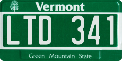 VT license plate LTD341