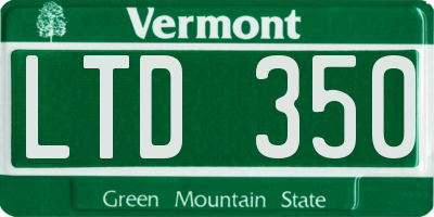 VT license plate LTD350