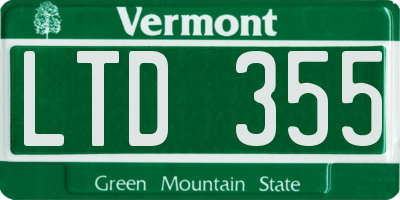 VT license plate LTD355