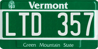 VT license plate LTD357