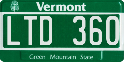 VT license plate LTD360