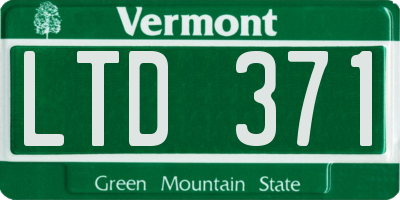 VT license plate LTD371