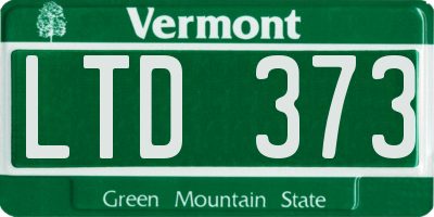 VT license plate LTD373