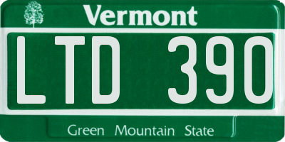 VT license plate LTD390