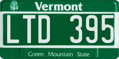VT license plate LTD395