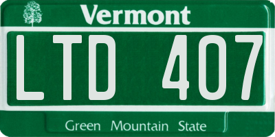 VT license plate LTD407