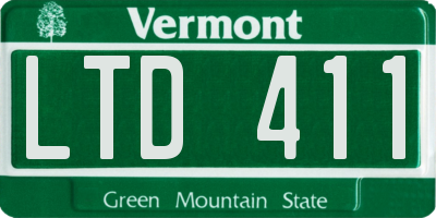 VT license plate LTD411