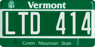 VT license plate LTD414
