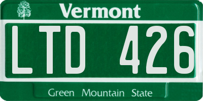 VT license plate LTD426