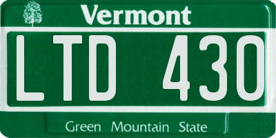 VT license plate LTD430