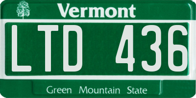 VT license plate LTD436