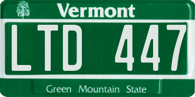 VT license plate LTD447