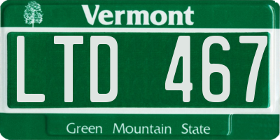VT license plate LTD467