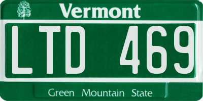 VT license plate LTD469