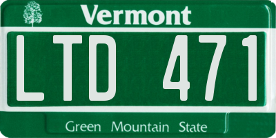 VT license plate LTD471