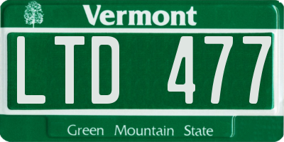 VT license plate LTD477