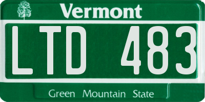 VT license plate LTD483